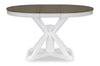 Brook Dining Table with 42-54\"W Extension, Round - White/Brown