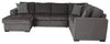 Made in Canada Legend 4-Piece Left-Facing Chenille Fabric Sleeper Sectional with Storage Chaise - Pewter Brown | Sofa-lit sectionnel de gauche Legend 4 pièces fabriqué au Canada en tissu de chenille avec fauteuil long de rangement - brun étain