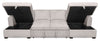 Envy 3-Piece Chenille Fabric Sleeper Sectional with Two Storage Chaises - Fog Grey | Sofa-lit sectionnel Envy 3 pièces en tissu de chenille avec 2 fauteuils longs de rangement - gris brouillard
