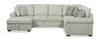 Scott Living Haven 4-Piece Left-Facing Chenille Fabric Sleeper Sectional with Storage Chaise - Seafoam Blue | Sofa-lit sectionnel de gauche Haven de Scott Living 4 pièces en tissu de chenille avec fauteuil long de rangement - bleu écume de mer