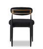 Kort & Co. Capri Dining Chair with Boucle Fabric & Gold Accent, Metal - Black | Chaise de salle à manger Capri de Kort & Co. en métal avec tissu bouclé et touches dorées - noire