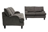 Made in Canada Nofia 58" Chenille Fabric Loveseat with Two Accent Pillows and Wood Legs - Charcoal Grey | Causeuse Nofia de 58 po fabriquée au Canada en tissu de chenille avec 2 coussins décoratifs et pattes en bois - gris anthracite