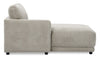 Voyage Modular Left-Facing Fabric Chaise with Removable Back Cushions – Beige | Fauteuil long modulaire de gauche Voyage en tissu avec coussins de dossier amovibles - beige