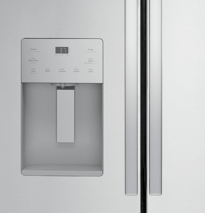 GE 36\" 20.6 Cu. Ft. Counter-Depth French-Door Refrigerator - Stainless Steel - GYE21JYMFS
