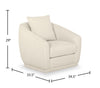 Rio 34.5" Chenille Fabric Swivel Accent Chair - Ivory White | Fauteuil d’appoint pivotant Rio de 34,5 po en tissu de chenille - blanc ivoire