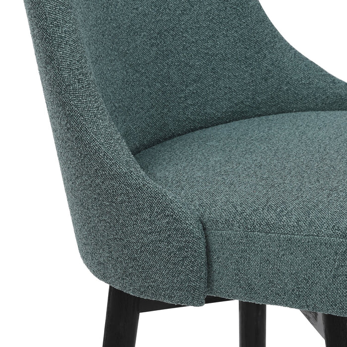 Nash Counter-Height Stool with Swivel Seat & Polyester Fabric, 26.5\"H, Wood & Metal - Blue