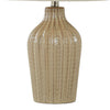Willa Rockwell 23" Contemporary Ceramic Table Lamp in Cuban Sand Ceramic, Polished Nickel and Natural Linen Shade | Lampe de table contemporaine Willa Rockwell de 23 po en céramique de couleur sable cubain, en nickel poli et avec abat-jour lin naturel