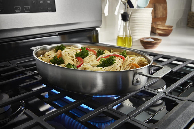 Whirlpool 30\" 5.0 Cu. Ft. Gas Range with Air Cooking – White - WFGS4530SW 