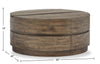 Elm 40” Round Rustic Pine Lift Top Coffee Table with Casters - Brown | Table à café ronde rustique Elm de 40 po en pin avec dessus relevable - brune
