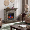 Montana 43.5” Rustic Electric Fireplace - Grey Stone | Foyer électrique rustique Montana de 43,5 po - pierre grise