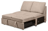 Scott Living Haven 3-Piece Right-Facing Chenille Fabric Cuddler Sleeper Sectional with Storage - Taupe | Sofa-lit sectionnel enveloppant de droite Haven de Scott Living 3 pièces en tissu de chenille avec rangement - taupe