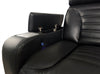 Zen 3-Piece Leather-Look Fabric Home Theatre Power Reclining Sectional with Massage and Storage Console - Black | Sofa sectionnel à inclinaison électrique Zen 3 pièces de style cinéma maison en similicuir avec massage et console de rangement - noir