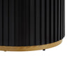 Kort & Co. Capri 20” Modern Round End Table with White Sintered Stone Top - Black and Gold | Table de bout ronde moderne Capri de Kort & Co. de 20 po avec dessus en pierre frittée blanche - noire et dorée