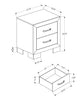 Ethan Bedside 2-Drawer Nightstand, 22"W x 23"H - Rustic Brown | Table de nuit Ethan de 22 po (L) x 23 po (H) à 2 tiroirs - brun rustique