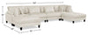 Lounge 6-Piece Chenille Modular Sectional – Beige  | Sofa sectionnel modulaire Lounge 6 pièces en chenille - beige