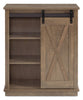 Bristow 31” Accent Cabinet with Shelves and Sliding Barn Door - Walnut Oak | Armoire décorative Bristow de 31 po avec tablettes et porte de grange coulissante - chêne noyer
