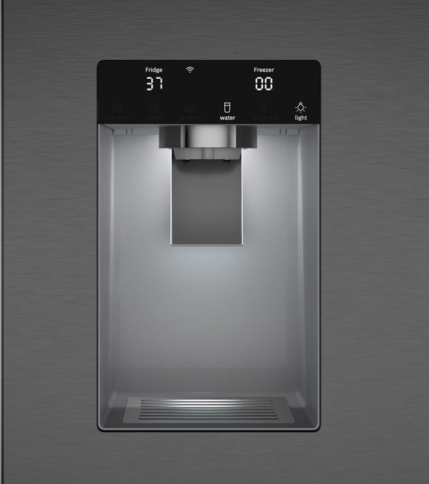 Bosch 500 Series 36\" 26 Cu. Ft. French-Door Refrigerator - Black Stainless Steel - B36FD52SNB 