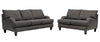 Made in Canada Nofia 58" Chenille Fabric Loveseat with Two Accent Pillows and Wood Legs - Charcoal Grey | Causeuse Nofia de 58 po fabriquée au Canada en tissu de chenille avec 2 coussins décoratifs et pattes en bois - gris anthracite