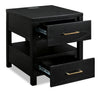 Julian 22” Contemporary End Table with Storage and USB Ports - Black | Table de bout contemporaine Julian de 22 po avec rangement et ports USB - noire