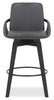 Apex Counter-Height Stool with Swivel Seat & Vegan Leather Fabric, 27"H, Wood & Metal - Grey | Tabouret 27 po Apex de hauteur comptoir en tissu de cuir végétalien et en métal et bois avec siège pivotant - gris