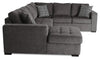 Made in Canada Legend 4-Piece Left-Facing Chenille Fabric Sleeper Sectional with Storage Chaise - Pewter Brown | Sofa-lit sectionnel de gauche Legend 4 pièces fabriqué au Canada en tissu de chenille avec fauteuil long de rangement - brun étain