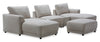 Voyage Modular 6-Piece Left-Facing Fabric Sectional with Console and Ottoman – Taupe | Sofa sectionnel modulaire de gauche Voyage 6 pièces en tissu avec console et pouf - taupe