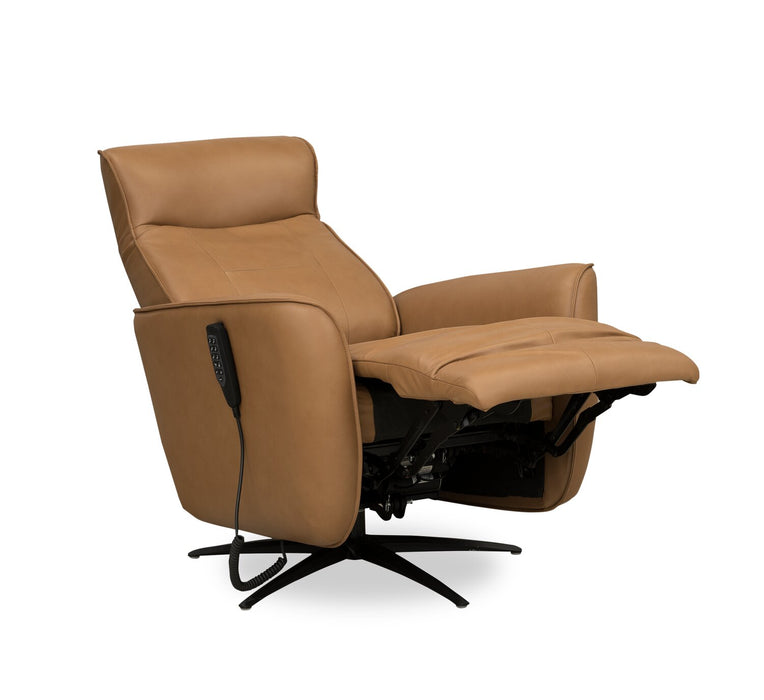 Serene 31\" Genuine Leather Power Reclining Massage Chair with Power Headrest and Heated Seat - Tan