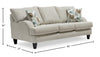 Made in Canada Nofia 80" Chenille Fabric Sofa with Two Accent Pillows and Wood Legs - Linen Beige | Sofa Nofia de 80 po fabriqué au Canada en tissu de chenille avec 2 coussins décoratifs et pattes en bois - beige lin