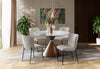Alwin 5pc Dining Set with Table & 4 Chairs, Sintered Stone Top, Metal, 47.25"W Round - Brown/Grey | Ensemble de salle à manger Alwin 5 pièces en métal avec table ronde de 47,25 po (L), dessus en pierre frittée et 4 chaises - brun et gris