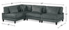 Lounge 4-Piece Chenille Armless Modular Sectional – Grey | Sofa sectionnel modulaire sans accoudoirs Lounge 4 pièces en chenille - gris