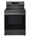 LG 6.3 Cu. Ft. Smart Electric Range with Air Fry - Black Stainless Steel - LREN6323ZE
