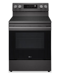 LG 6.3 Cu. Ft. Smart Electric Range with Air Fry - Black Stainless Steel - LREN6323ZE