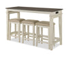 Nyles 60" Contemporary Console Table with 3 Counter-Height Stools and USB Ports - Buttermilk | Console contemporaine Nyles de 60 po avec 3 tabourets de hauteur comptoir et ports USB - babeurre
