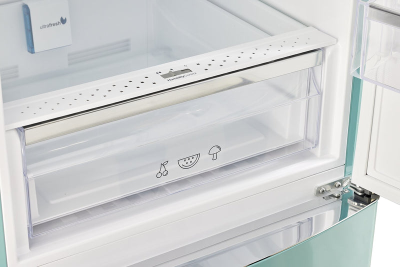 Classic Retro by Unique 24\" 12 Cu. Ft. Bottom-Freezer Refrigerator - Ocean Mist Turquoise - UGP-340L T AC