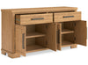 Archer Dining Server, 66"W, 2 Drawers & 4 Doors with Adjustable Shelves - Light Brown | Desserte de salle à manger Archer de 66 po (L) avec 2 tiroirs, 4 portes et tablettes réglables - brun clair