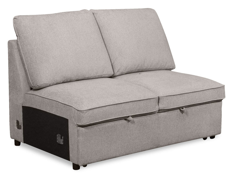 Scott Living Haven 3-Piece Left-Facing Chenille Fabric Cuddler Sleeper Sectional with Storage - Grey