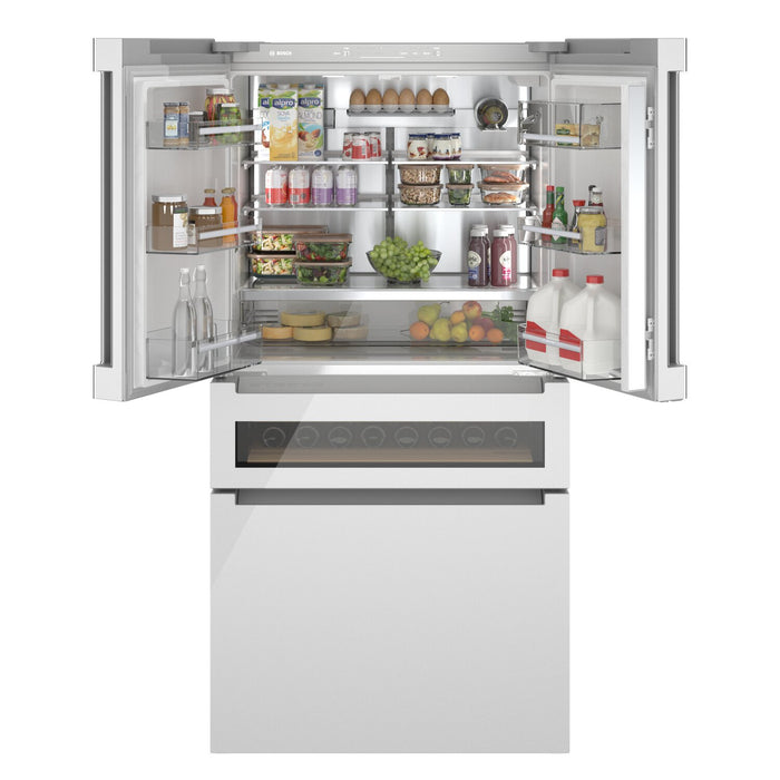 Bosch 800 Series 36\" 20.5 Cu. Ft. Counter-Depth French Door Refrigerator with Dual Compressor - White 