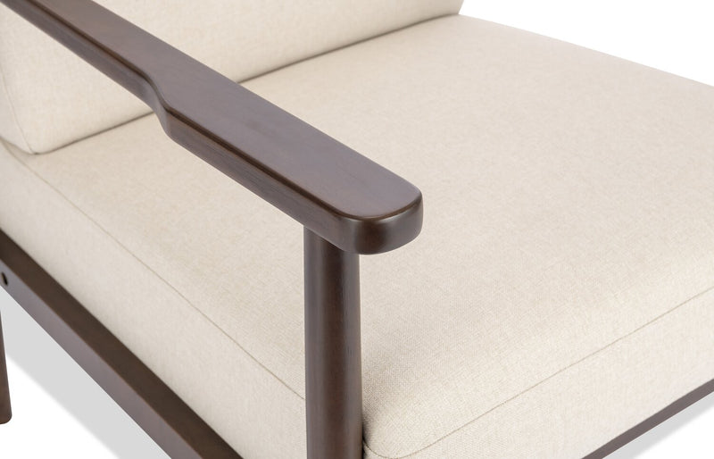 Maci 28.9\" Linen-Look Accent Chair with Wood Legs – Taupe
