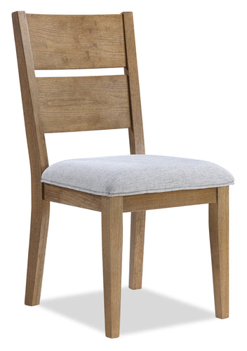 Lotus Dining Chair with Polyester Fabric, Wood, Slat-back - Natural 