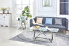 Briar 47" Modern Glass Top Coffee Table - Silver | Table à café moderne Briar de 47 po avec dessus en verre - argentée