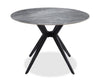 Luka 5pc Dining Set with Table & 4 Chairs, Sintered Stone Top, Metal, 43.5"W Round - Grey/Taupe | Ensemble de salle à manger Luka 5 pièces en métal avec table ronde de 43,5 po (L), dessus en pierre frittée et 4 chaises - gris et taupe