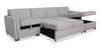 Vault 3-Piece Right-Facing Sectional with Sofa Bed Loveseat, Storage Chaise and Storage Chair – Grey | Sofa sectionnel de droite Vault 3 pièces avec causeuse-lit, fauteuil long de rangement et fauteuil de rangement - gris