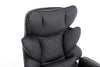Tommy 28.7" Faux Leather Adjustable Office Chair with Footrest and Adjustable Arms – Black  | Chaise de bureau réglable Tommy de 28.7 po en similicuir avec repose-pieds et accoudoirs réglables - noire