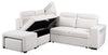 Coast 3-Piece Left-Facing Ivory White Fabric Sleeper Sectional with Storage Chaise and Storage Armrest | Sofa-lit sectionnel de gauche Coast 3 pièces en tissu blanc ivoire avec fauteuil long de rangement et accoudoir de rangement