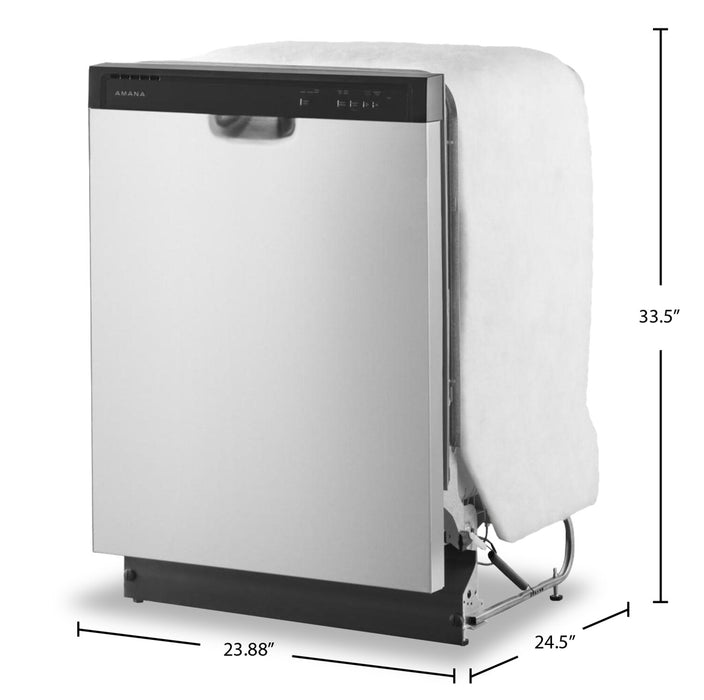 Amana 24\" 59 dBA Front-Control Dishwasher with Triple Filter Wash System - Stainless Steel - ADFS2524RS