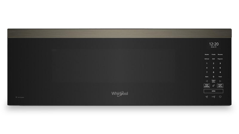 Whirlpool 1.1 Cu. Ft. Smart Low-Profile Over-the-Range Microwave - Black Stainless Steel - YWMML5530RV
