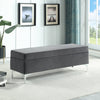 Vivienne 47.25" Fabric Storage Ottoman - Grey | Pouf de rangement Vivienne de 47,25 po en tissu - gris