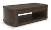 Vernon 56” Modern Solid Wood Lift Top Coffee Table with Storage, Shelf and Casters - Dark Brown | Table à café moderne Vernon de 56 po en bois massif avec dessus relevable, rangement, tablette et roulettes - brun foncé