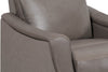 Natalie 32.5" Top-Grain Genuine Leather Pushback Reclining Chair with Wood Legs - Grey | Fauteuil à inclinaison par poussée Natalie de 32,5 po en cuir véritable de qualité supérieure avec pattes en bois - gris