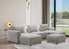 Voyage Modular 6-Piece Left-Facing Fabric Sectional with Console and Ottoman – Taupe | Sofa sectionnel modulaire de gauche Voyage 6 pièces en tissu avec console et pouf - taupe